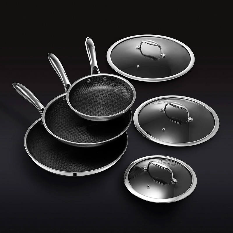Hybrid Fry Pan Set with Lids, 6pc F2