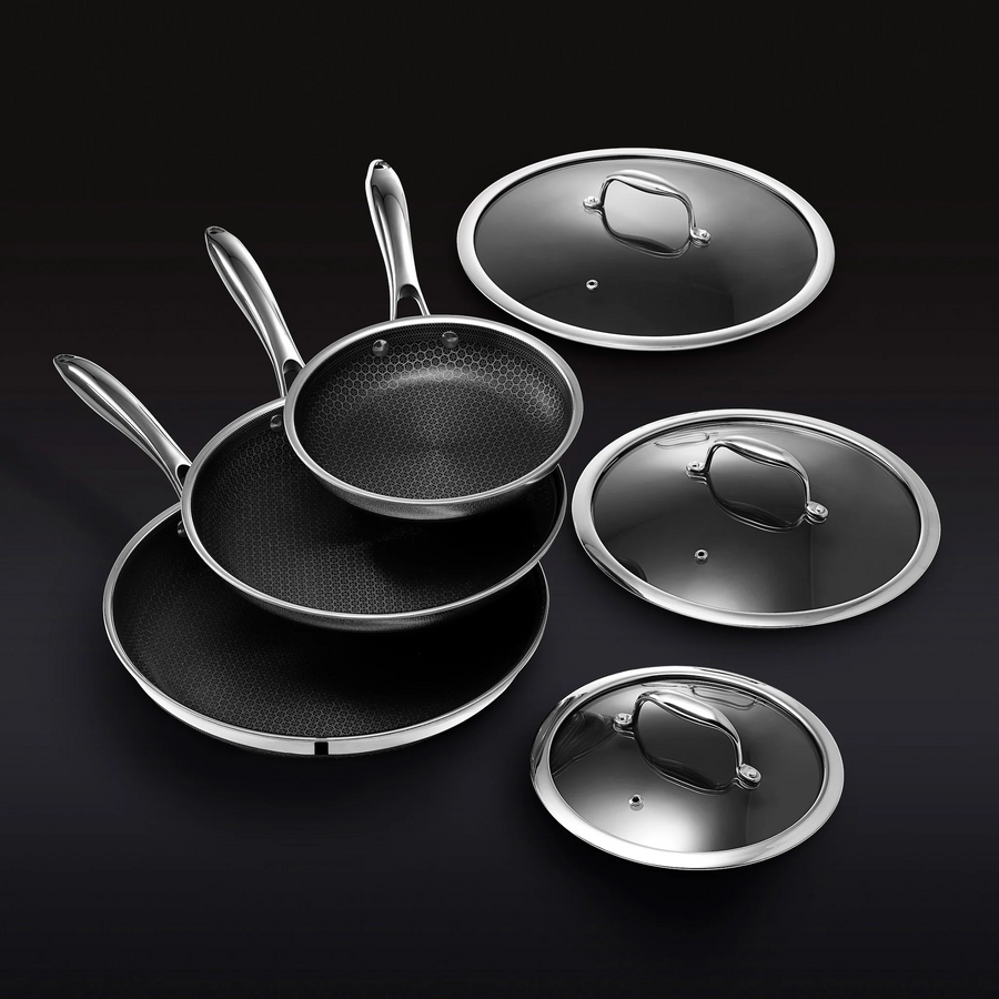 Hybrid Fry Pan Set with Lids, 6pc F2